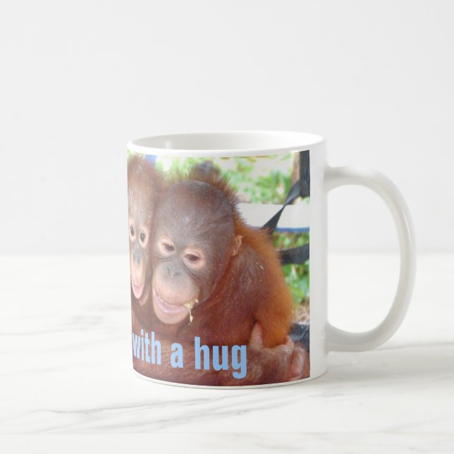 De Café Caneca bonito do abraço com animais (Direita)