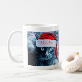 De Café Caneca bonito do gato do Natal, personalizada