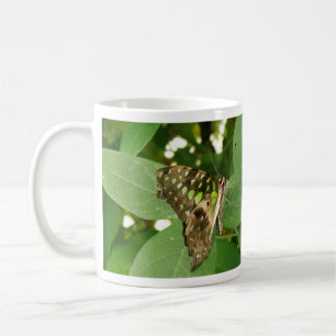 De Café Caneca Borboleta Verde Iridescente Tropical
