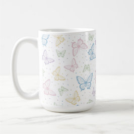 De Café Caneca Borboletas Pastéis