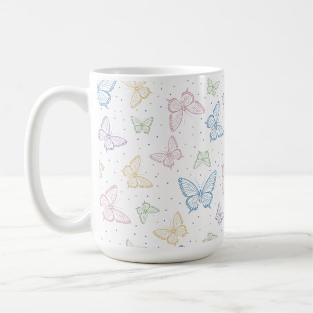 De Café Caneca Borboletas Pastéis (Esquerda)