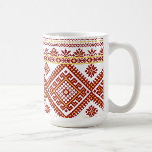 De Café Caneca Bordado Cruzado Clássico Ucraniano Vermelho