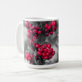 De Café Caneca Botânica Pyracantha Berry Vermelha e Cinza