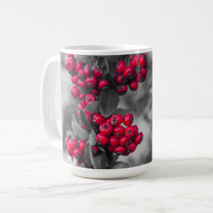 De Café Caneca Botânica Pyracantha Berry Vermelha e Cinza