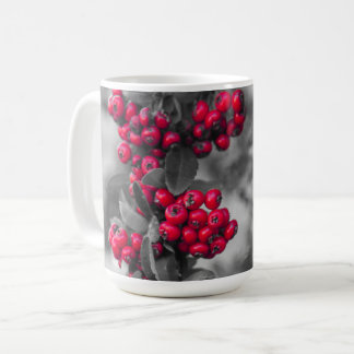 De Café Caneca Botânica Pyracantha Berry Vermelha e Cinza