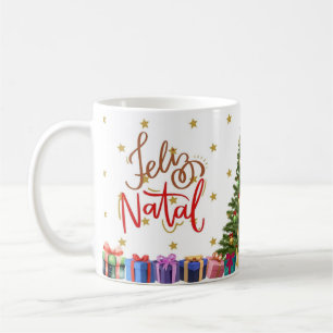 De Café Caneca branca brilhante-Natal