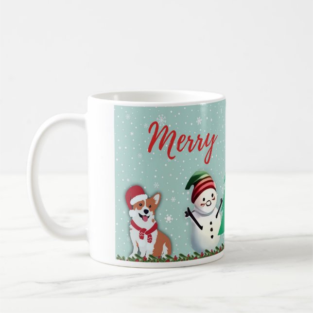 De Café Caneca branca brilhante-Natal (Esquerda)