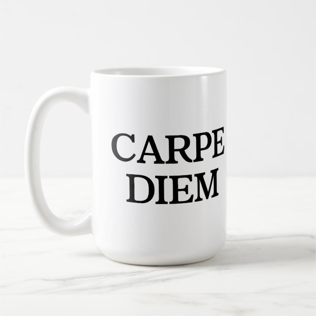 De Café Caneca branca Carpe Diem (Esquerda)
