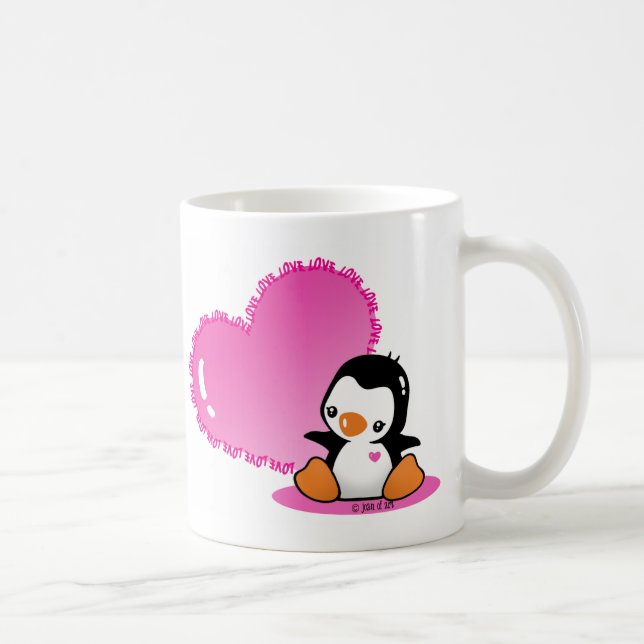 De Café Caneca branca clássica do coração grande (Direita)