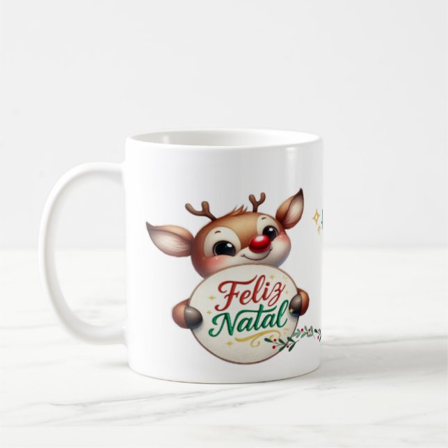 De Café Caneca Branca Clássica - Edição Natal (Esquerda)