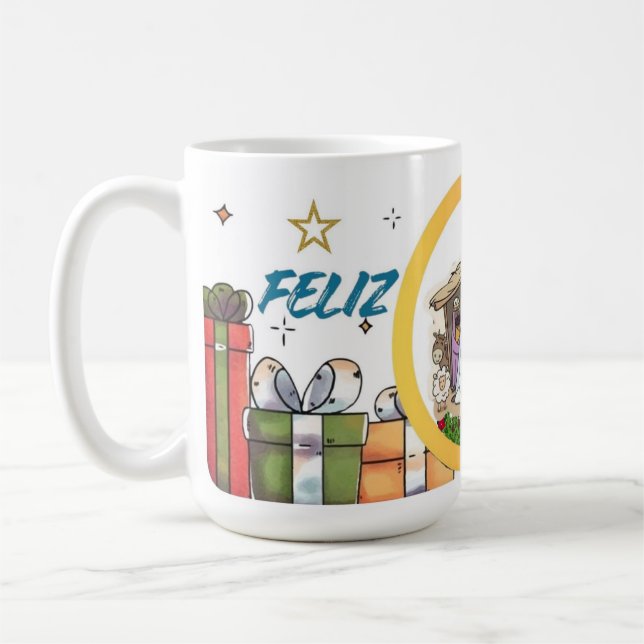 De Café Caneca Branca Clássica - Edição Natal (Esquerda)