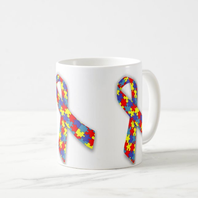 De Café Caneca branca clássica laço  (Frente Esquerda)