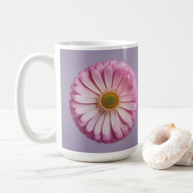 De Café Caneca Branca Clássica Meditação Flor Rosa (Com Donut)
