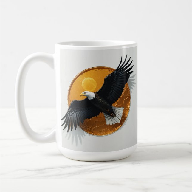 De Café Caneca branca com design aguia  (Esquerda)