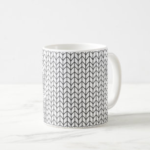 DE CAFÉ CANECA BRANCA COM ESTAMPADO BLACK LINE KNIT