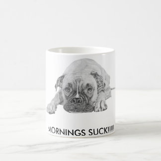 De Café Caneca branca com imagem do cão do pugilista