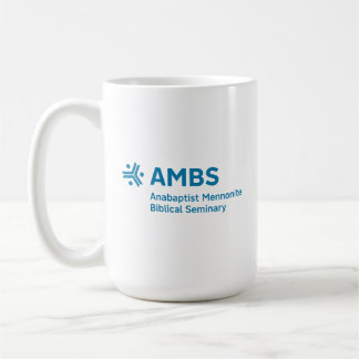 De Café Caneca branca com logotipo AMBS azul