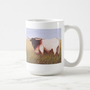 De Café caneca branca com Texas Longhorn