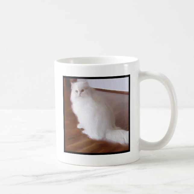 De Café Caneca branca do gato persa (Direita)