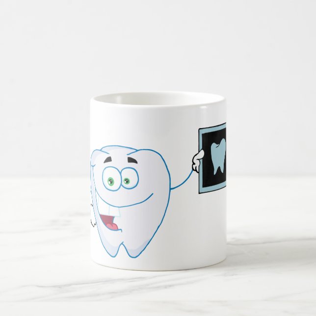 De Café Caneca branca feliz do dente (Centro)