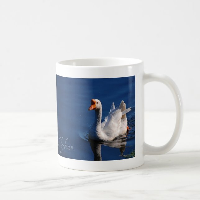 De Café Caneca branca graciosa do ganso (Direita)