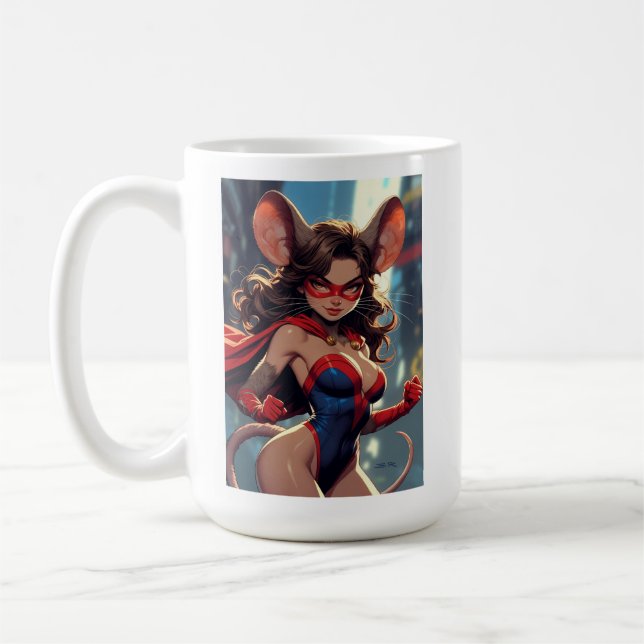 De Café Caneca branca mulher SuperMouse 2 lados (Esquerda)