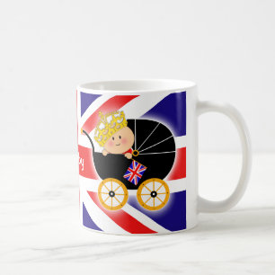De Café Caneca britânica da bandeira do bebê real