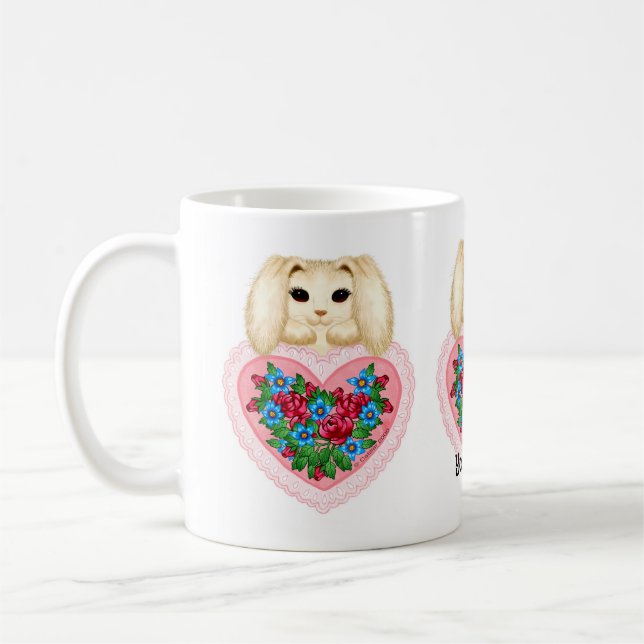 De Café Caneca Bunny Rabbit Heart (Esquerda)