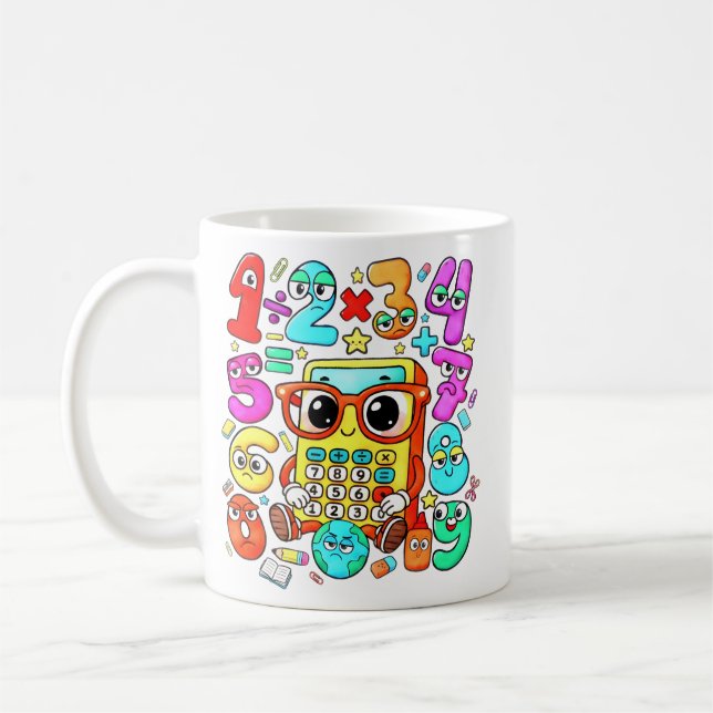 De Café Caneca Calculadora Números Matemáticos Fofa para C (Esquerda)