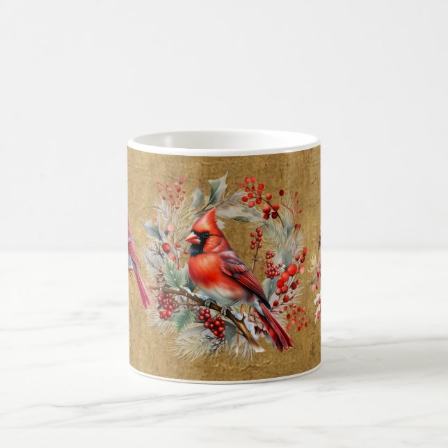 De Café Caneca Cardeal Vermelho e Dourado (Centro)