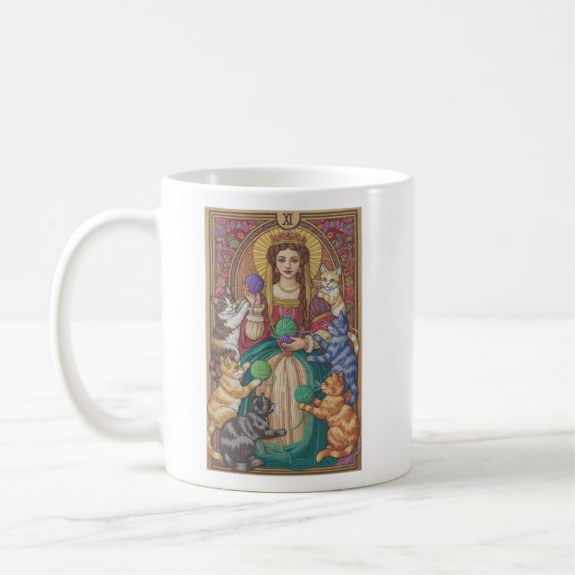 De Café Caneca Carta Tarot Rainha Dos Gatos (Esquerda)