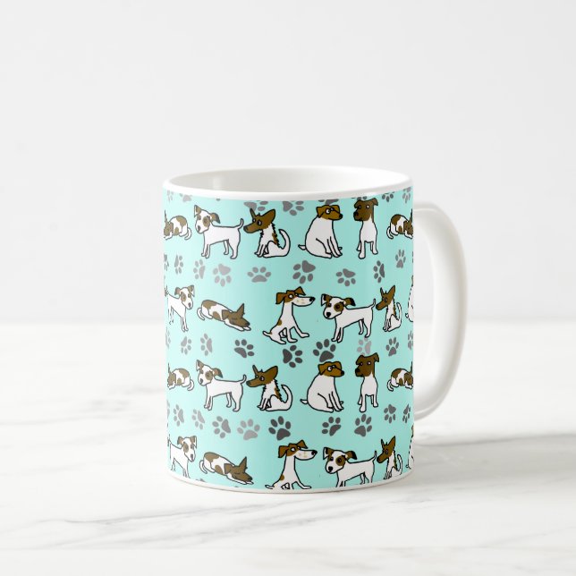 De Café Caneca Cartoon Jack Russell Terrier (Frente Esquerda)