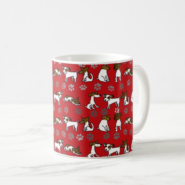 De Café Caneca Cartoon Jack Russell Terrier (Frente Esquerda)
