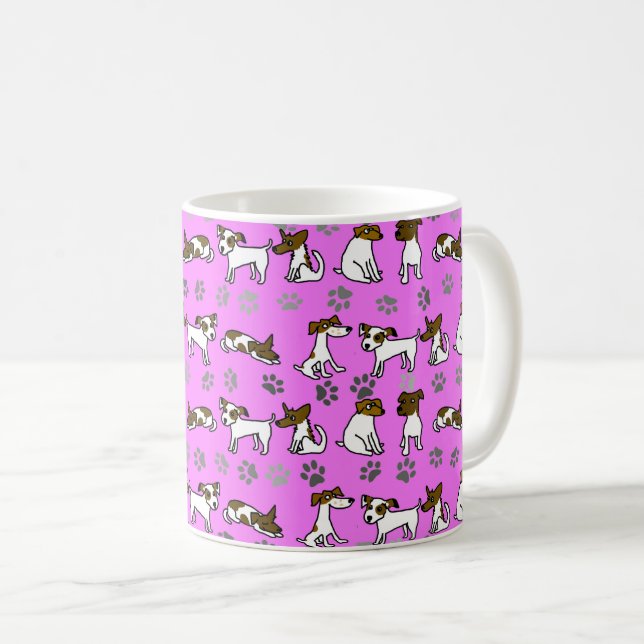 De Café Caneca Cartoon Jack Russell Terrier (Frente Esquerda)