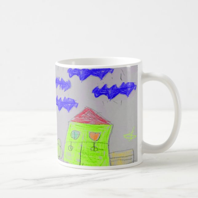 De Café Caneca Casa Rabiscada à Mão Divertida (Direita)