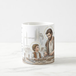 De Café Caneca Católica São José o Trabalhador e Menino Je
