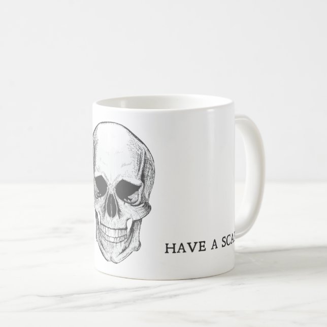 De Café Caneca Caveira Have a Scary (Frente Esquerda)