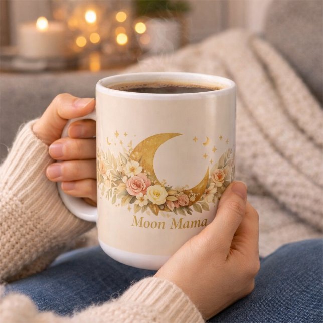 De Café Caneca Celestial Personalizada Moon Mama 15oz (Criador carregado)