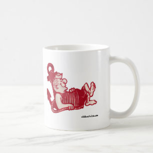 De Café Caneca cerâmica do marinheiro sonolento