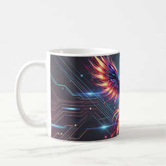 De Café Caneca Cerâmica Phoenix - Futurística Vibrante