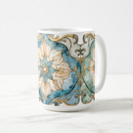 De Café Caneca Cerulean Bloom Tapestry
