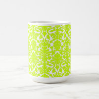 Caneca Chartreuse floral ornamentado do damasco do