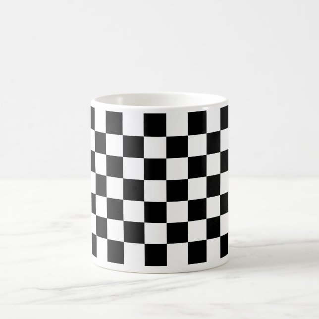De Café Caneca Checkered preto e branco (Centro)