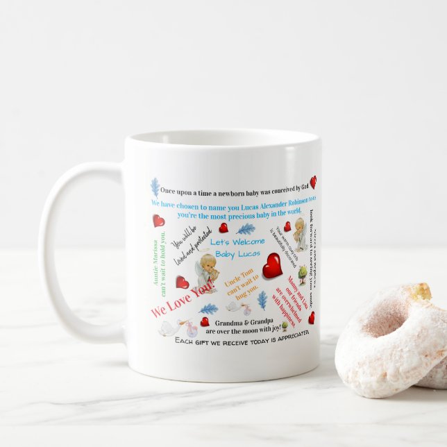 De Café Caneca Chegada do Bebê Baby Shower (Com Donut)