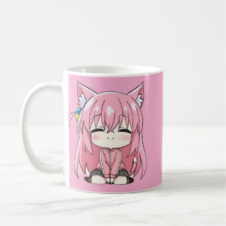De Café Caneca Chibi Sweet Pink Kitty