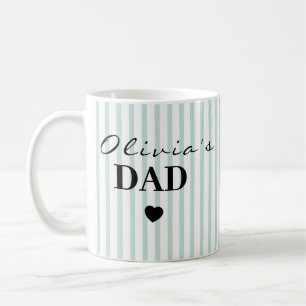 De Café Caneca chic listrada para pai com nome da criança