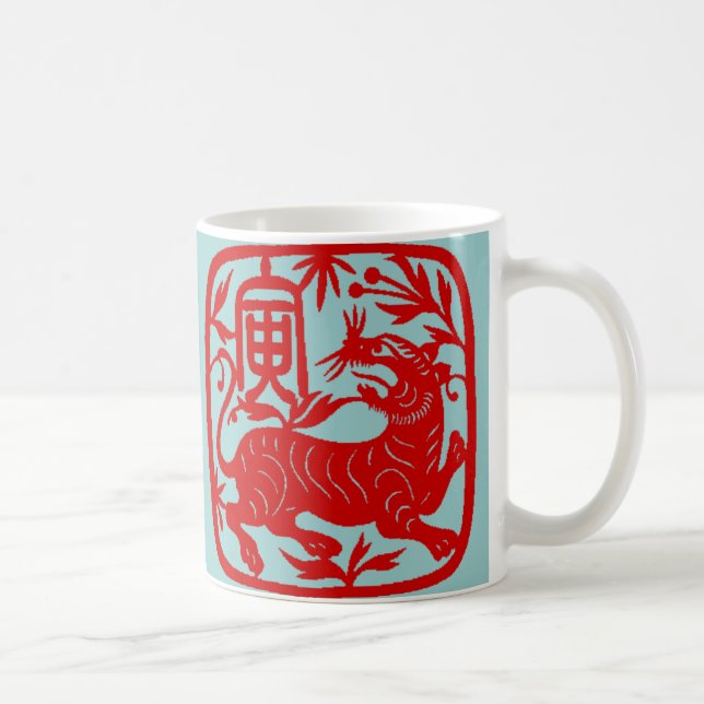 De Café Caneca chinesa do tigre (Direita)