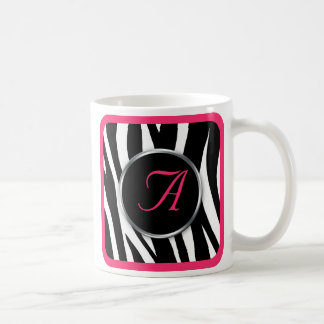 De Café Caneca chique do monograma do rosa da baga do