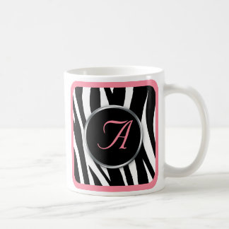 De Café Caneca chique do monograma do rosa do impressão da