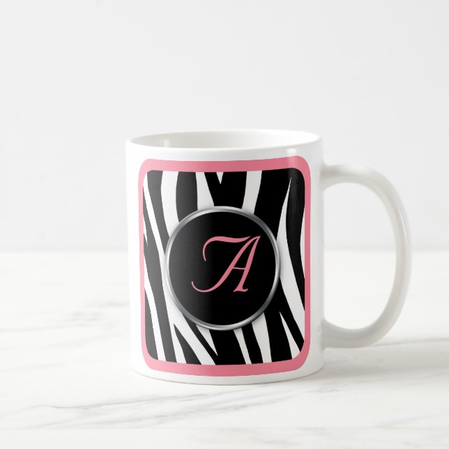 De Café Caneca chique do monograma do rosa do impressão da (Direita)